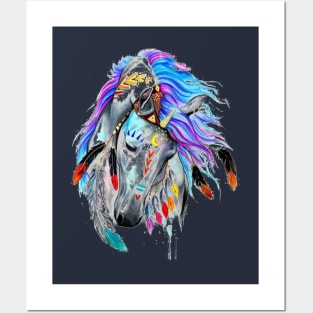 Colorful horse head Posters and Art